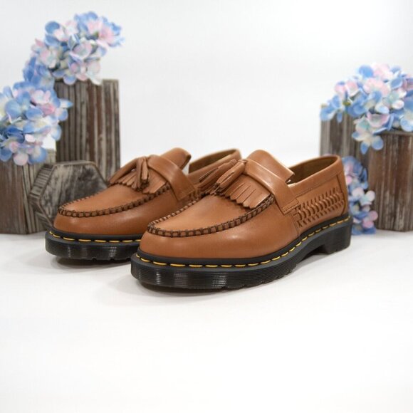 Dr. Martens Adrian Woven British Tan Analine Loafer Oxford Shoes Size 8 NIB - Picture 7 of 10